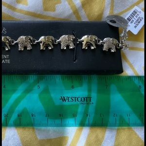 NIB Elephant diamond accent fine silver plate bracelet. (new, from MACY’s)